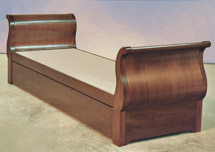 Click to view larger photo of walnut sleigh style bed
