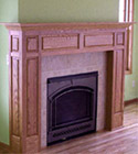 Click to view larger photo of oak mantel and surround