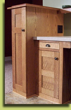 Quality oak built-in desk and storage
